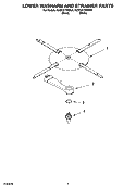 LOWER WASHARM AND STRAINER PARTS Diagram and Parts List for KUDC01TMBL0  KitchenAid Dishwasher