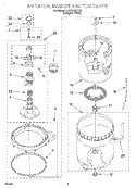AGITATOR, BASKET AND TUB Diagram and Parts List for 6LSC9245HQ0  Whirlpool Washer