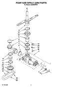 PUMP AND SPRAY ARM PARTS Diagram and Parts List for DU895SWPU0  Whirlpool Dishwasher