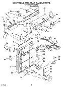 CONTROLS AND REAR PANEL PARTS Diagram and Parts List for 7MWT74500SQ0  Whirlpool Washer