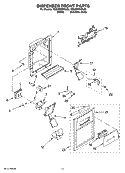 DISPENSER FRONT PARTS Diagram and Parts List for 7GS2SHEXPQ02  Whirlpool Refrigerator