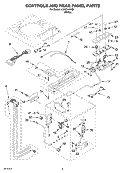 CONTROLS AND REAR PANEL PARTS Diagram and Parts List for LCR7244HQ2  Whirlpool Washer