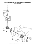 BRAKE, CLUTCH, GEARCASE, MOTOR AND PUMP Diagram and Parts List for KAWE960WAL1  Whirlpool Washer
