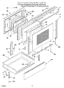 DOOR AND DRAWER Diagram and Parts List for GY395LXGB0  Whirlpool Range