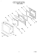 OVEN DOOR Diagram and Parts List for RMC275PDB1  Whirlpool Microwave Oven Combo
