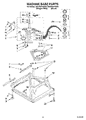 MACHINE BASE PARTS Diagram and Parts List for 7MLBR8444MQ0  Whirlpool Washer