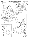 TOP AND CONSOLE PARTS Diagram and Parts List for LEQ8621PW0  Whirlpool Dryer