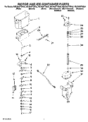 MOTOR AND ICE CONTAINER PARTS Diagram and Parts List for KSCS25FTSS02  KitchenAid Refrigerator