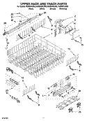 UPPER RACK AND TRACK PARTS Diagram and Parts List for KUDS01ILWH6  KitchenAid Dishwasher