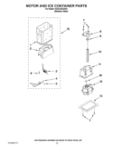 MOTOR AND ICE CONTAINER PARTS Diagram and Parts List for KSSC42QVS04  KitchenAid Refrigerator