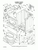CABINET PARTS Diagram and Parts List for 3RLEC8600SL2  Whirlpool Dryer