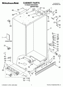 CABINET PARTS Diagram and Parts List for KSSC42QVS01  KitchenAid Refrigerator