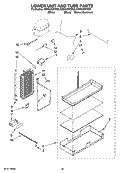LOWER UNIT AND TUBE PARTS Diagram and Parts List for KSSS42QTB02  KitchenAid Refrigerator