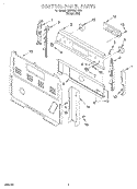 CONTROL PANEL Diagram and Parts List for GR399LXHS0  Whirlpool Range