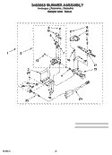 3402855 BURNER ASSEMBLY, OPTIONAL PARTS (NOT INCLUDED) Diagram and Parts List for LTG6234DT4  Whirlpool Washer Dryer Combo