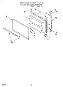 FREEZER DOOR Diagram and Parts List for RT18DKXFW02  Roper Refrigerator