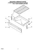 DRAWER & BROILER PARTS Diagram and Parts List for RF262LXSB1  Whirlpool Range
