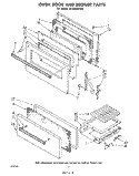 OVEN DOOR AND BROILER Diagram and Parts List for SF3100EPW0  Whirlpool Range
