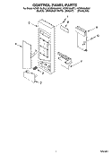 CONTROL PANEL PARTS Diagram and Parts List for KCMS185JBL2  KitchenAid Microwave