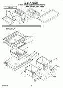SHELF PARTS, OPTIONAL PARTS Diagram and Parts List for EWT8001A00  Whirlpool Refrigerator