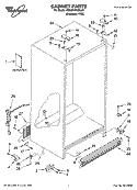 CABINET PARTS Diagram and Parts List for 6ED2FHKXRL03  Whirlpool Refrigerator