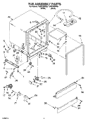 TUB ASSEMBLY PARTS Diagram and Parts List for TUD5700MQ0  Estate Dishwasher