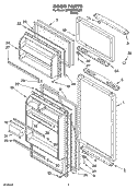 DOOR PARTS Diagram and Parts List for 5ET6WPKRQ00  Whirlpool Refrigerator