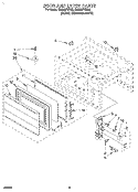 DOOR AND LATCH Diagram and Parts List for RM280PXBB2  Whirlpool Microwave Oven Combo