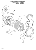TUB AND BASKET Diagram and Parts List for GHW9100LQ1  Whirlpool Washer