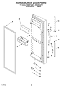 REFRIGERATOR DOOR Diagram and Parts List for 5VGS9SHGKQ01  Whirlpool Refrigerator