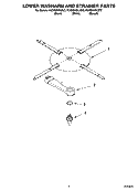 LOWER WASHARM AND STRAINER PARTS Diagram and Parts List for KUDS01DLBT2  KitchenAid Dishwasher