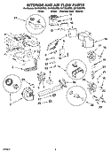INTERIOR AND AIR FLOW PARTS Diagram and Parts List for GH7208XRS0  Whirlpool Microwave
