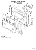 CONTROL PANEL PARTS Diagram and Parts List for GR475LXMS0  Whirlpool Range