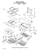 SHELF PARTS Diagram and Parts List for KBRS22KWBL6  KitchenAid Refrigerator