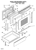 DOOR AND DRAWER PARTS Diagram and Parts List for WLP34900  Whirlpool Range