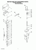 MOTOR AND ICE CONTAINER PARTS Diagram and Parts List for KSRS25RSMS03  KitchenAid Refrigerator