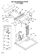 TOP AND CONSOLE PARTS Diagram and Parts List for RED4440SQ0  Roper Dryer