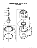 AGITATOR, BASKET AND TUBE Diagram and Parts List for LA5599XPW4  Whirlpool Washer