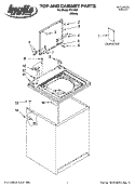 TOP AND CABINET PARTS Diagram and Parts List for IT41000  Inglis Washer