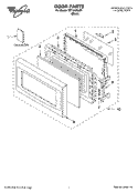 DOOR PARTS Diagram and Parts List for MT1145SLB1  Whirlpool Microwave