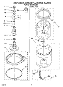 AGITATOR, BASKET AND TUB PARTS Diagram and Parts List for BYCWD6274W3  Crosley Washer Dryer Combo