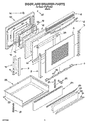 DOOR AND DRAWER PARTS Diagram and Parts List for WLSP34900  Whirlpool Range