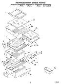 REFRIGERATOR SHELF Diagram and Parts List for 7GS6SHAXKB01  Whirlpool Refrigerator