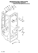 REFRIGERATOR LINER PARTS Diagram and Parts List for KSCS25MTMK01  KitchenAid Refrigerator
