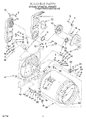 BULKHEAD Diagram and Parts List for LGC8858EQ0  Whirlpool Dryer