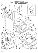 CABINET Diagram and Parts List for GLER5434BN1  Whirlpool Dryer