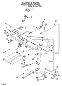 MANIFOLD PARTS Diagram and Parts List for SF3020SKW2  Whirlpool Range