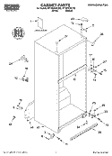 CABINET, LITERATURE Diagram and Parts List for RT18DKXKT02  Roper Refrigerator