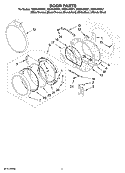 DOOR PARTS Diagram and Parts List for WED9400SW1  Whirlpool Dryer