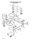 COOKTOP BURNER Diagram and Parts List for SF386PEWW2  Whirlpool Range